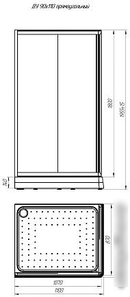 Душевой уголок Radomir 90x110 L 1-03-1-1-0-1221 (матовое стекло)