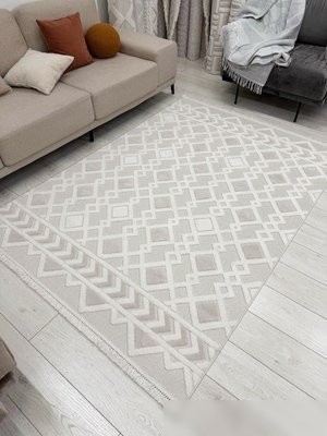 Ковер для детской Radjab Carpet Поло Прямоугольник EN 256 12456RK (0.8x1.5, Cream Beige)