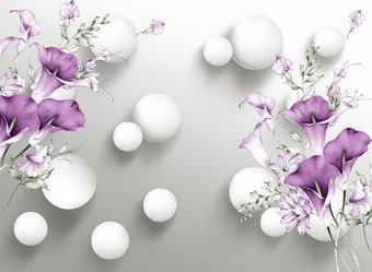 Фотообои Vimala 3D Сиреневые каллы 270x400