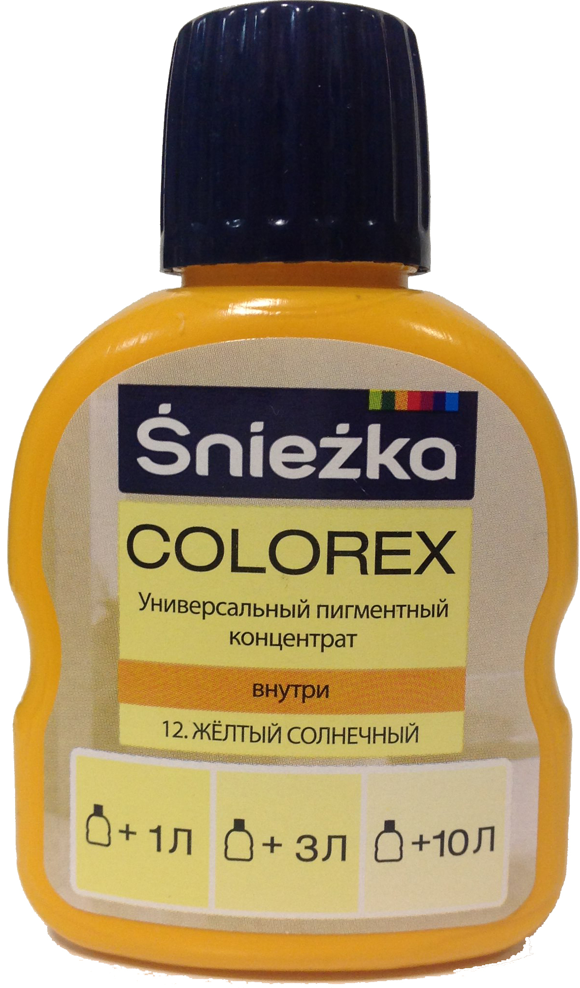 Колеровочная краска Sniezka Colorex 0.1 л (№12, желтый солнечный)