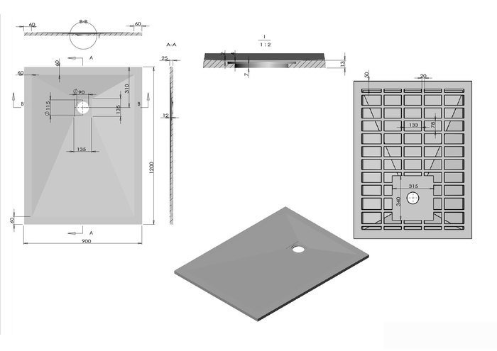 Душевой поддон Vincea VST-4SR9012A 120x90
