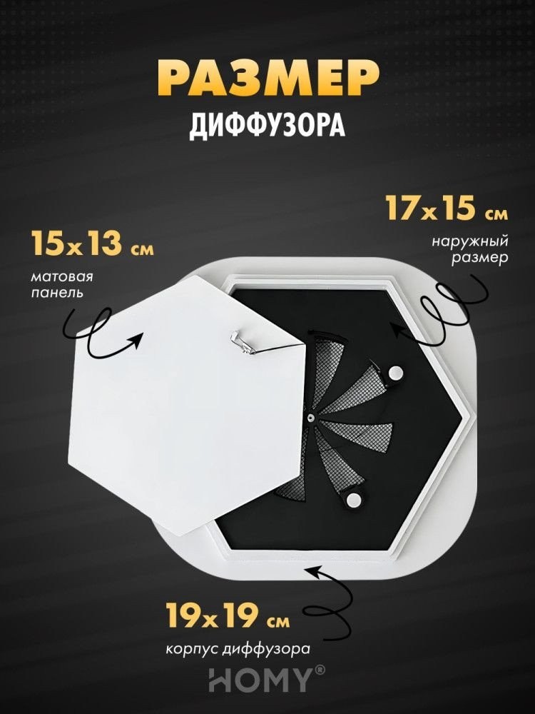 Вентиляционная решетка HOMY AIR гексагон AH100WR 17x15 (белая)