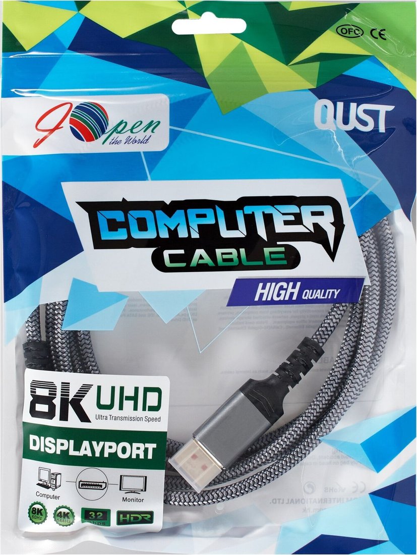 Кабель iOpen ACG630-2.0 DisplayPort - DisplayPort (2 м, серый)