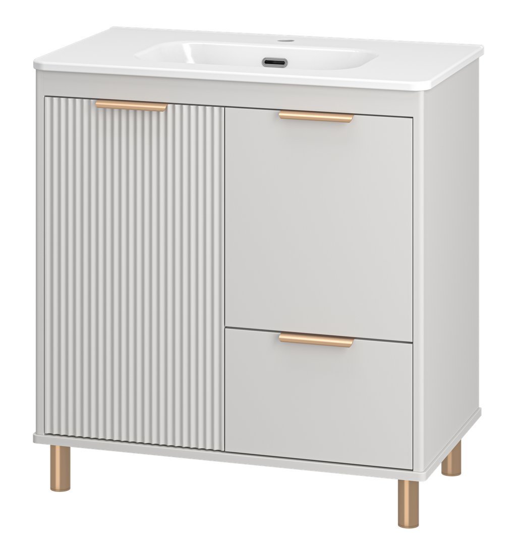 Brevita Тумба с умывальником Risacca Crema 80 RIS-06080-0342Я+B-OND080-01 (серый кашемир)