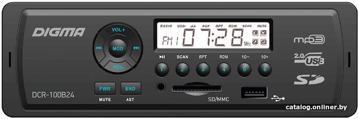 USB-магнитола Digma DCR-100B24 USB-магнитола Digma DCR-100B24