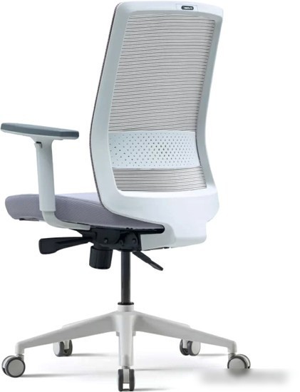 Офисное кресло Bestuhl S30 White Pl без подголовника и рег. подлокотником (черная сетка/серая ткань)
