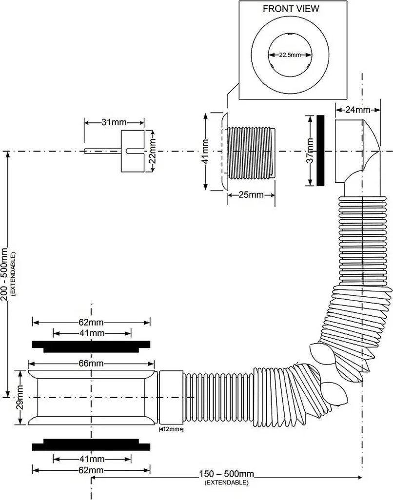 Слив-перелив McAlpine BANJO-POL2