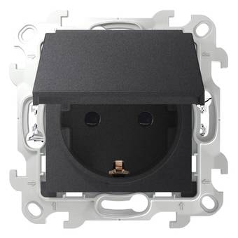 Розетка Simon 2420448-038 (графит)