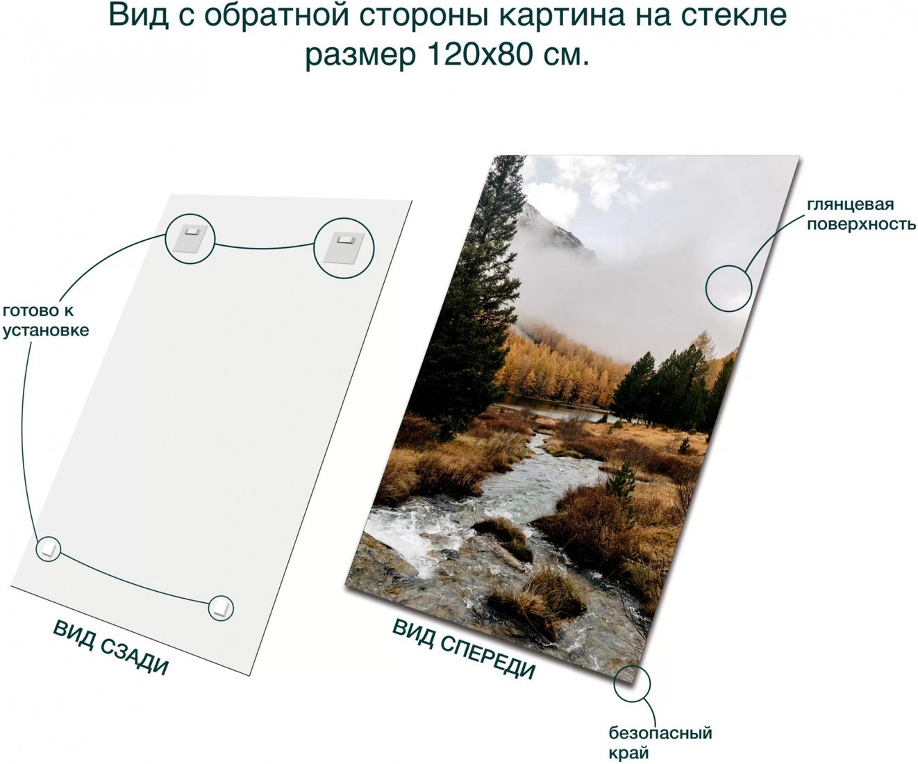 Картина Stamprint Каменистый ручей NT027 (120x80)