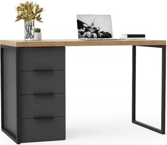 Стол Crafto Кихот Лофт 02 120x60x75 (графит/золотистый дуб)