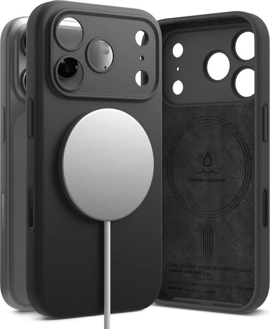 Чехол для телефона Ringke Silicone Magnetic для iPhone 17 Pro (Black)