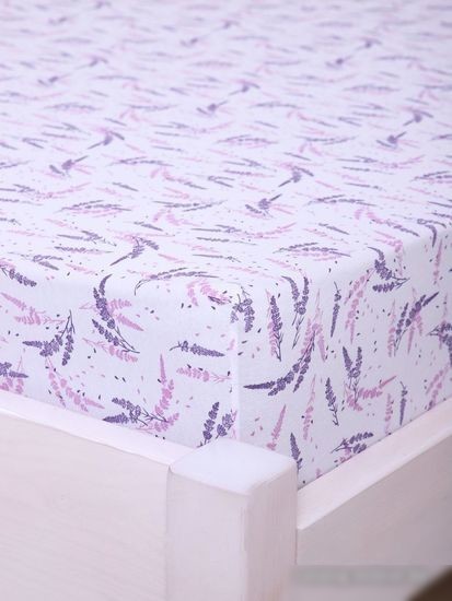Постельное белье Luxsonia Трикотаж на резинке 160x200 2230 (лаванда б/з)