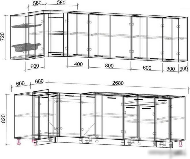 Готовая кухня Интерлиния Мила 12x27 без столешницы (дуб золотой/антрацит)