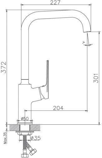Смеситель Haiba HB70533-3 (серый)