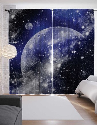 Комплект штор JoyArty Зимний космос p_7590 (145x265)