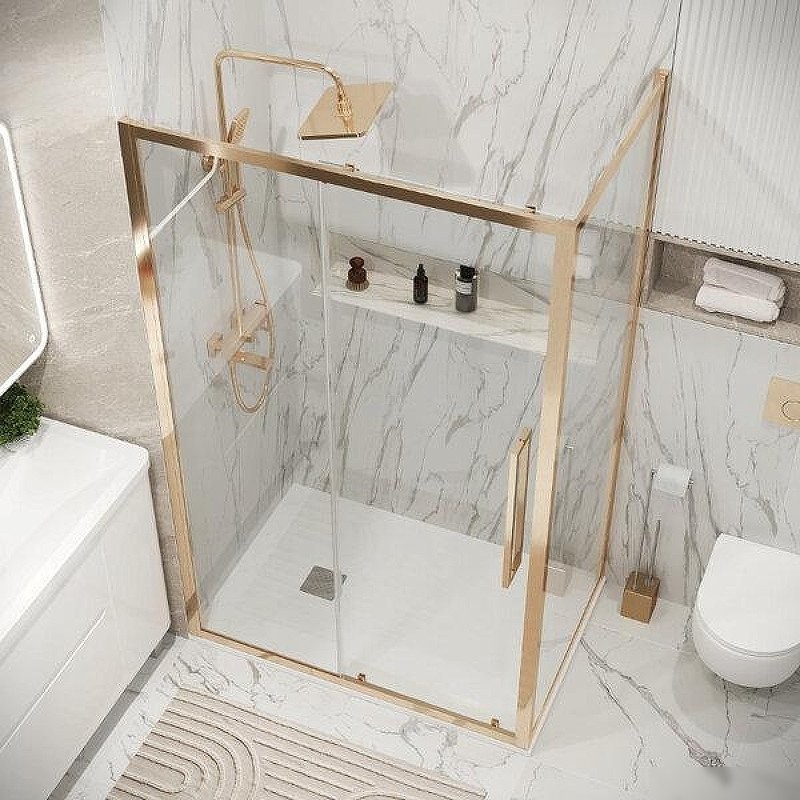 Душевой уголок Grossman Cosmo 120x100x195 120.K33.02.1210.32.00 (золото сатин/стекло прозрачное)
