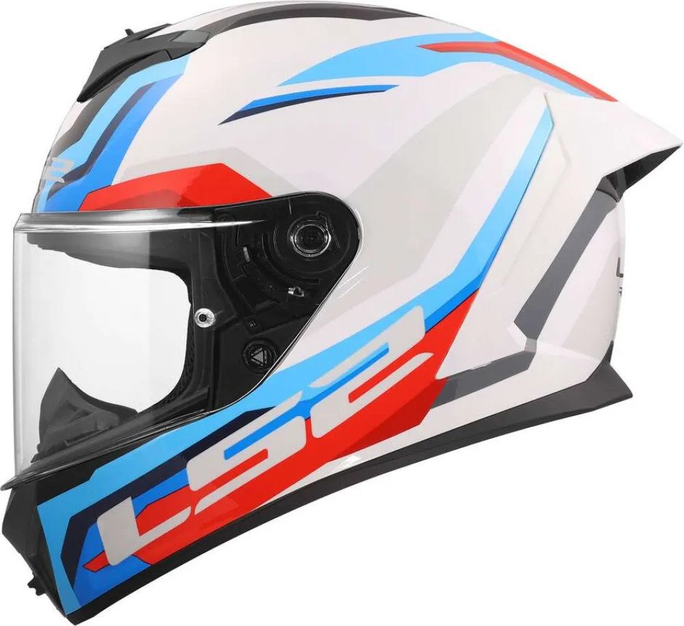 Мотошлем LS2 FF820 Rapid III Hyper (2XL, белый/синий/красный)