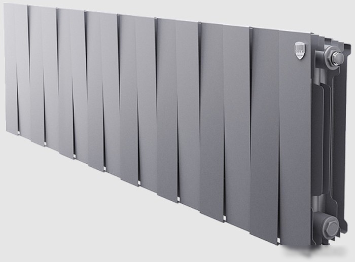 Биметаллический радиатор Royal Thermo PianoForte 300 Silver Satin (16 секций) боковое подключение