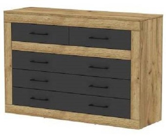 Комод Интерлиния Loft LT-5Ш (дуб золотой-антрацит)