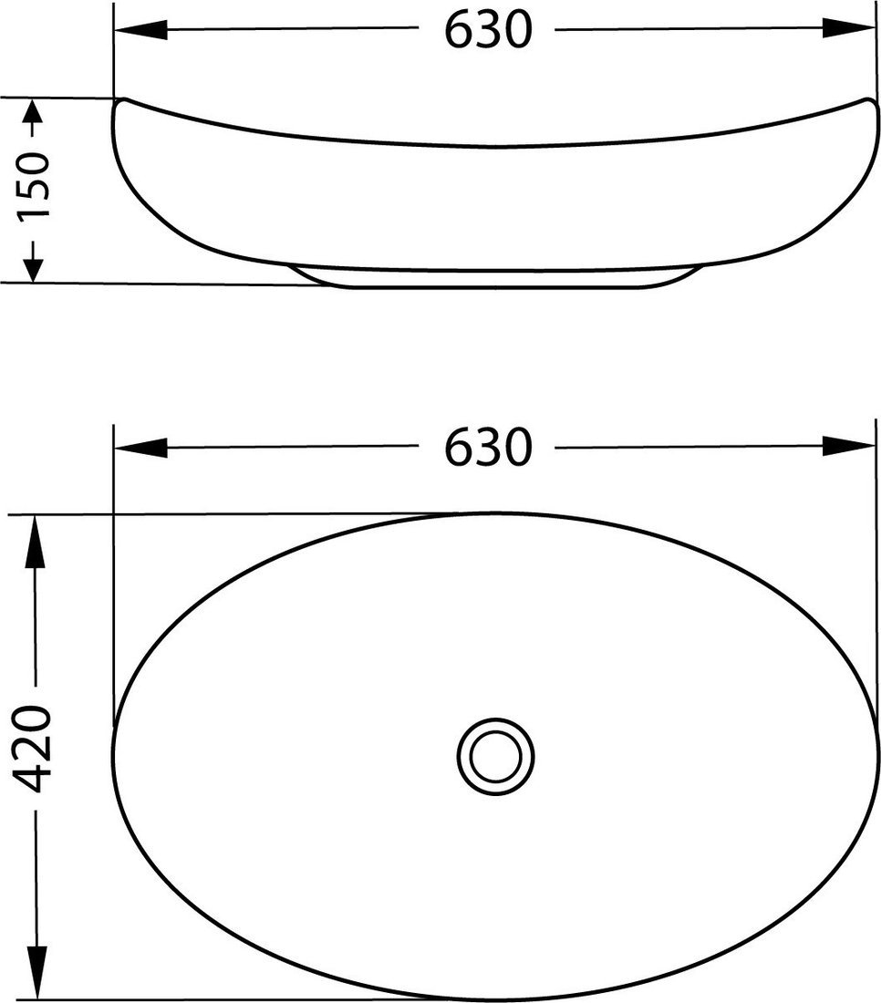 Умывальник Lauter 21502 + Moon 21СК8691BS с сифоном 21635B (черный матовый)