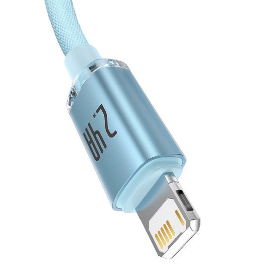 Кабель Baseus Crystal Shine USB Type-A - Lightning (1.2 м, голубой)