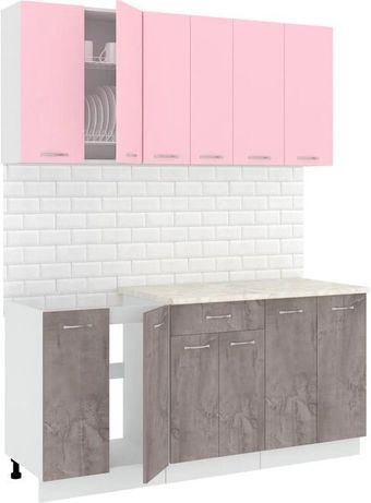Готовая кухня Кортекс-мебель Корнелия Лира-лайт 1.7м (розовый/оникс/королевский опал)