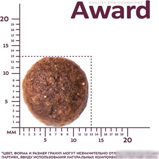 Сухой корм для собак Award Adult Medium для взрослых средних пород с индейкой, курицей с добавлением моркови и черной смородины 12 кг