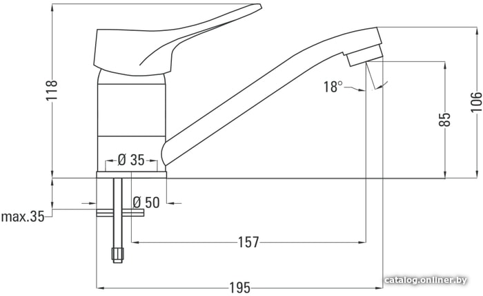 Смеситель Deante Vero BOW 026M