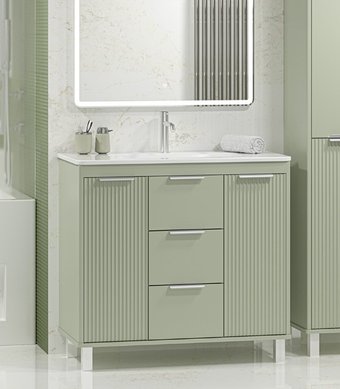 Brevita Тумба с умывальником Risacca Pistachio 90 RIS-06090-0842Я+B-OND090-01 (фисташковый)