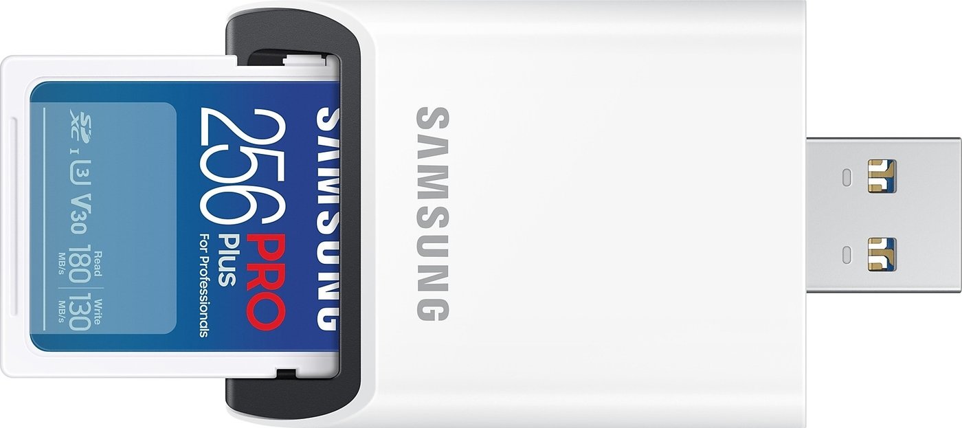 Карта памяти Samsung PRO Plus 2023 SDXC 256GB (с кардридером)