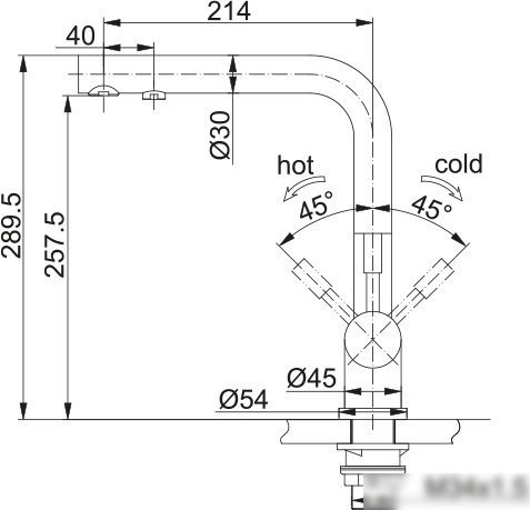 Смеситель Franke Atlas Clear Water PVD 120.0745.585