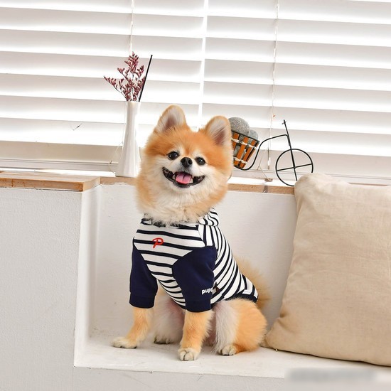 Футболка Puppia Jalen с капюшоном PATA-TS1724-NY-S (синий)