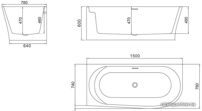 Ванна BelBagno BB410 150x78 (левая)