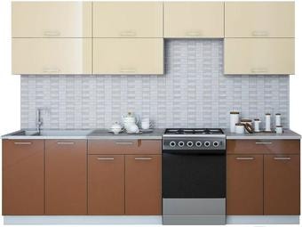 Кухня Интерлиния Мила Gloss 60-28 (ваниль/шоколад)