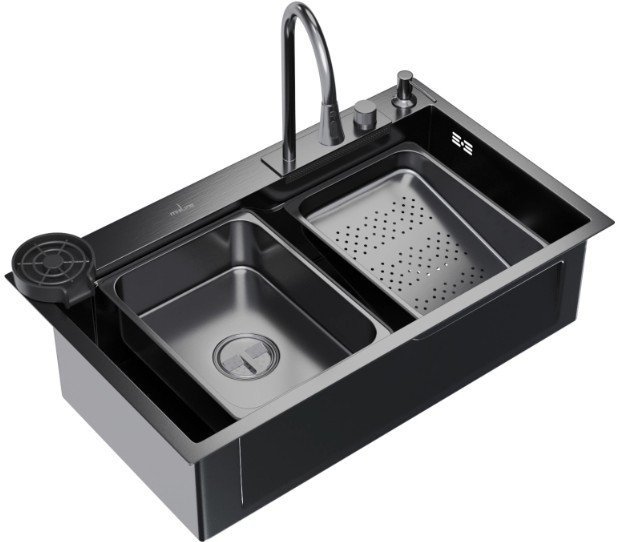 Кухонная мойка Mixline Pro 552104 (черный графит, с сифоном)