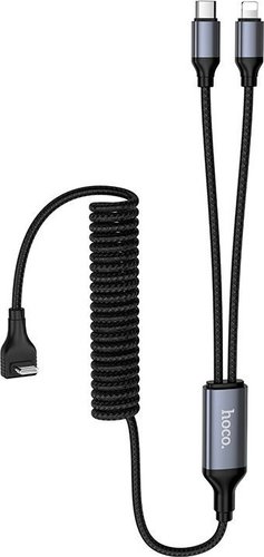 Кабель Hoco DU60 USB Type-C - USB Type-C/Lightning (1.5 м, черный)