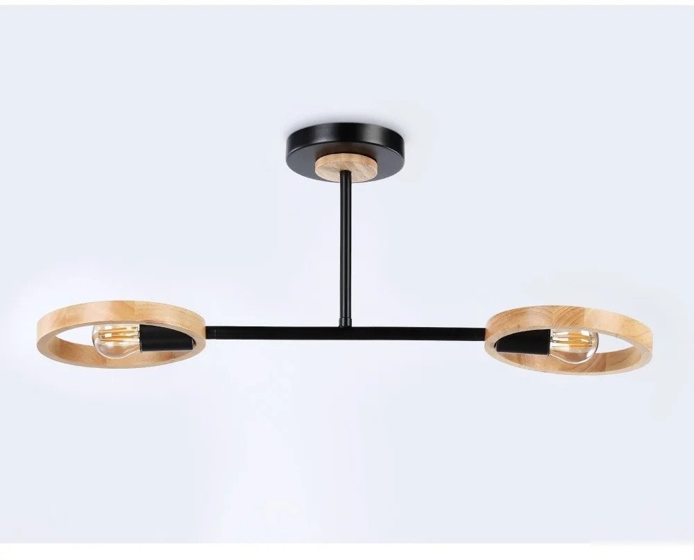 Люстра средней высоты Ambrella light Traditional TR8244/2 BK/LWD (черный/светлое дерево)
