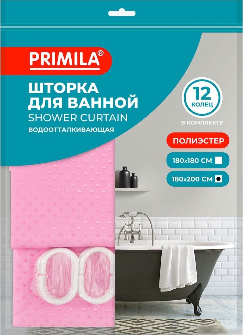 Шторка-занавеска для ванны Primila 700098 (180x200)