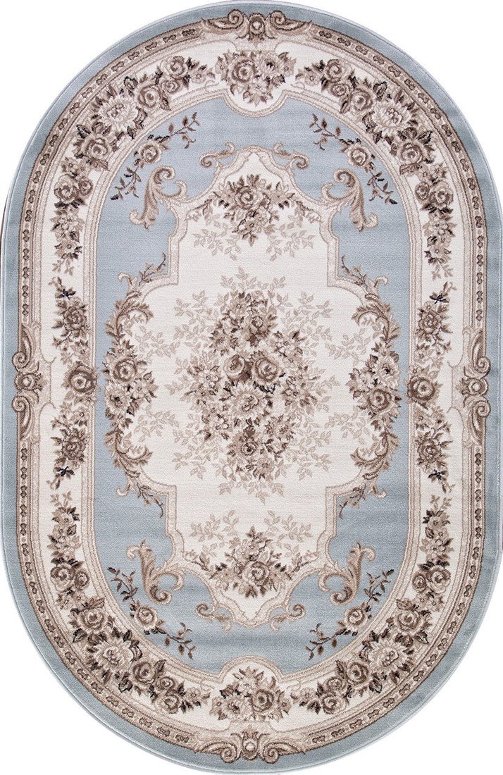 Ковер для жилой комнаты Merinos Valencia Deluxe 4015-OVAL-L.BLUE-BROWN (2.5x3.5)