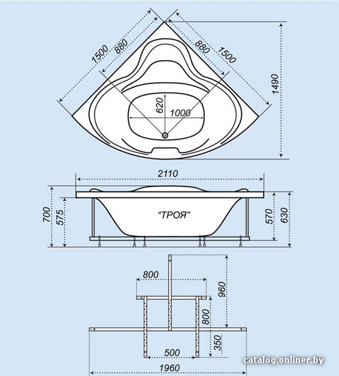 Ванна Triton ТРОЯ 150x150