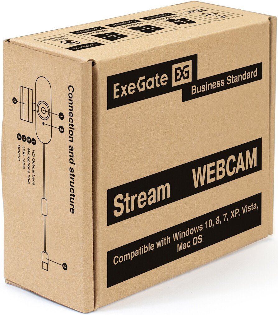 Веб-камера для видеоконференций ExeGate Stream HD-4000 4K UHD AF