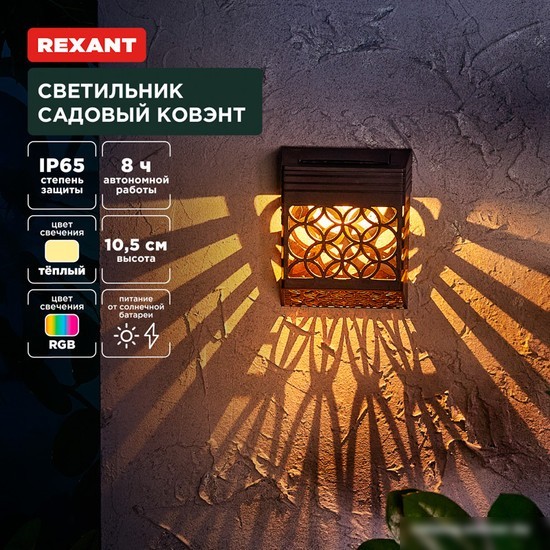 Уличный настенный светильник Rexant Ковэнт 602-2417