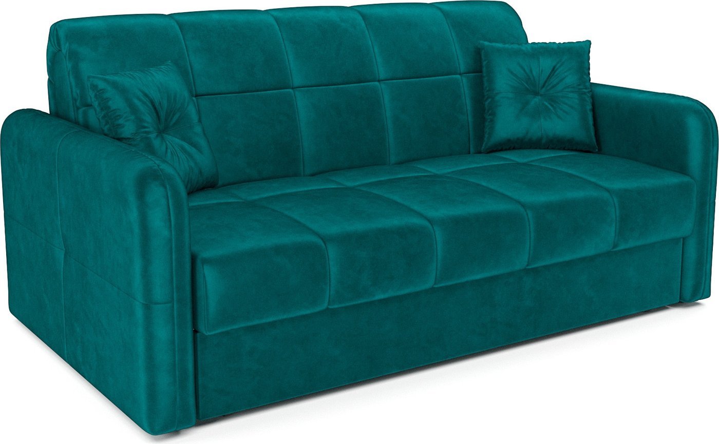 Диван Мебель-АРС Аккордеон Свег ППУ 120x200 (бархат сине-зеленый Star Velvet 43 Black Green)