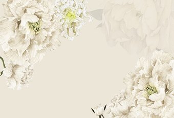 Фотообои Vimala 3D Бежевые цветы 270x400