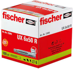 Дюбель универсальный Fischer UX 6 x 50 R 72095 (100 шт)