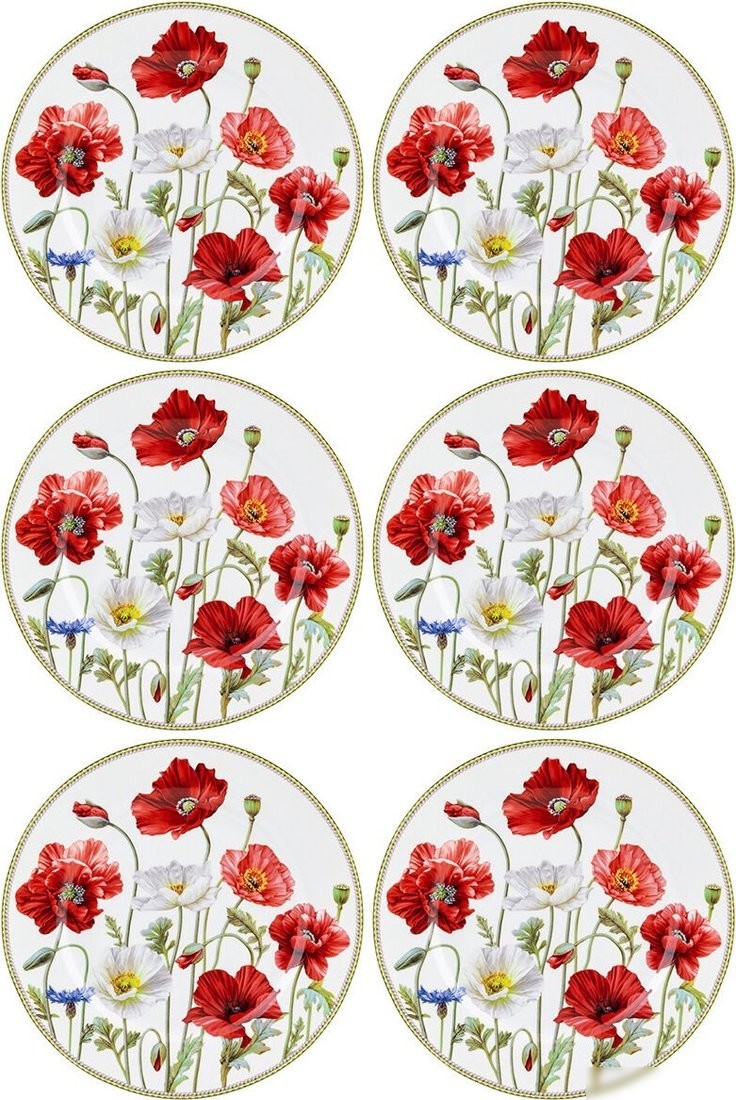 Набор тарелок Elan Gallery Маки 420316_3 (New Bone China)