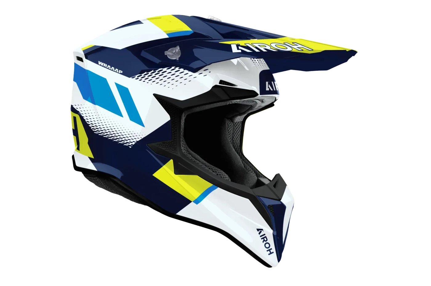 Мотошлем Airoh WRAAAP Vision WRAV31-S (S, желтый/синий глянец)