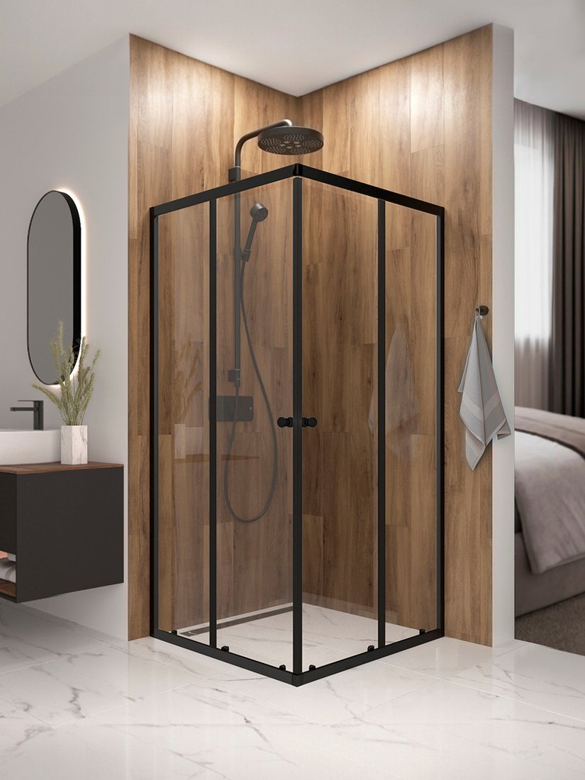 Душевой уголок Domani-Spa Shape 2 99 90x90x190 без поддона (графит/прозрачное стекло)
