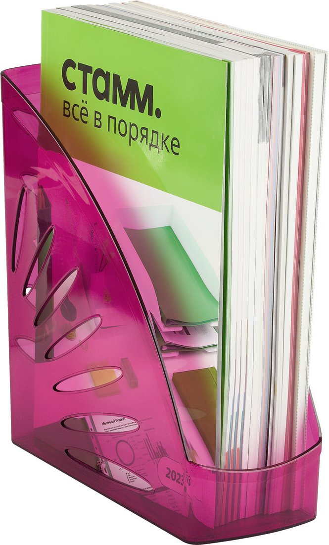 Лоток для бумаг Стамм Тропик ЛТВ-32751 (тонированный розовый)