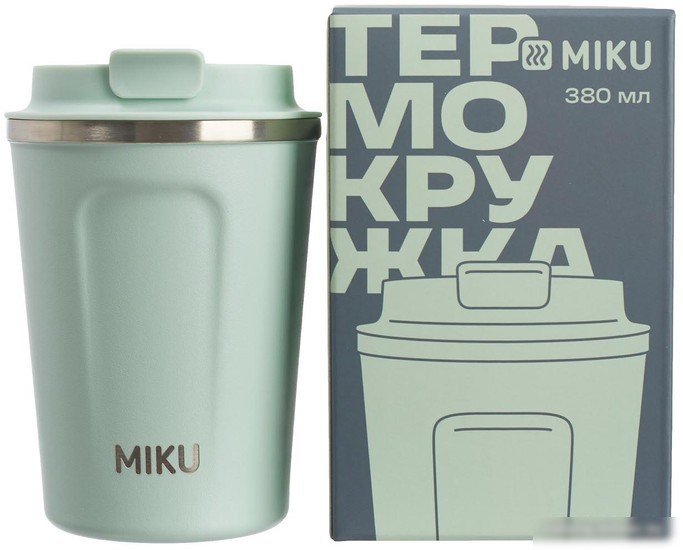 Термокружка Miku 380мл (светло-зеленый)